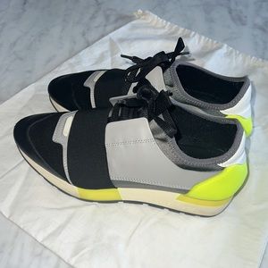 🌴FREE shipping Balenciaga Race runner colorblock neon grey sneaker